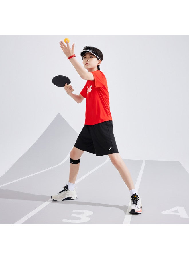 XTEP Children's Comfortable Breathable Unisex One-size 2025 New Short-sleeve Knitted Kids Wear - Image 4