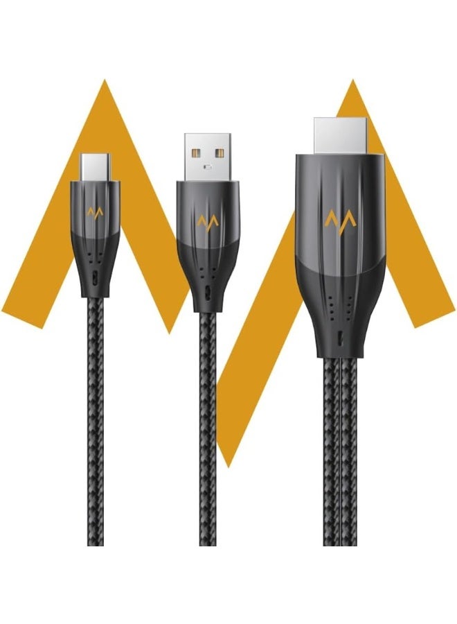 7MD Premium Type-C to HDMI Cable 200cm, 4K 60Hz, High-Speed USB-C to HDMI, Braided Aluminum Alloy, Thunderbolt 3 4, Pass-Through Charging, Perfect for Home Office Entertainment Setup - Image 1