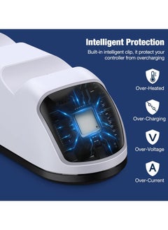 دوبي قاعدة شحن سريعة من Dobe بمنفذين USB Type C لوحدة تحكم PS5 مع مؤشر LED - (أبيض) - TP5-0515B  - Image 5
