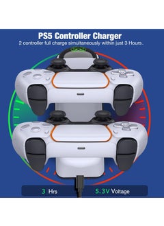 دوبي قاعدة شحن سريعة من Dobe بمنفذين USB Type C لوحدة تحكم PS5 مع مؤشر LED - (أبيض) - TP5-0515B  - Image 3