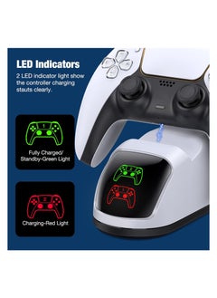 دوبي قاعدة شحن سريعة من Dobe بمنفذين USB Type C لوحدة تحكم PS5 مع مؤشر LED - (أبيض) - TP5-0515B  - Image 4
