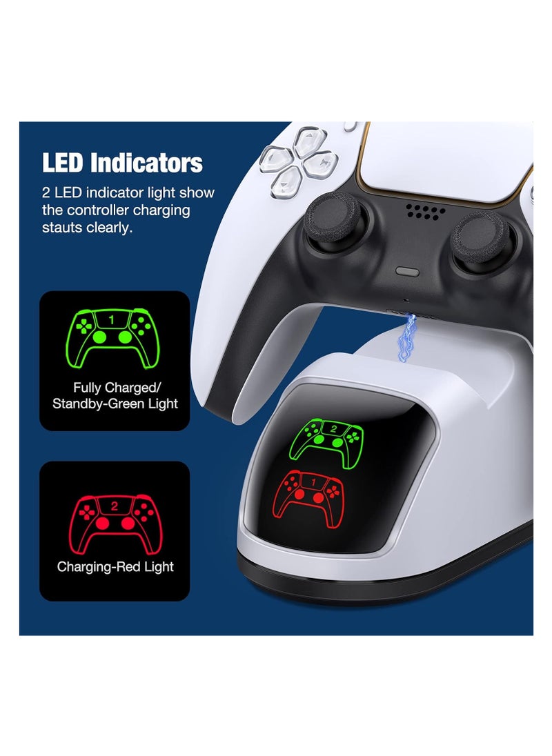 DOBE - Dobe Dual USB Type C Fast Charging Dock PS5 Controller Charger Station with LED Indicator - (White) - TP5-0515B - Image 1