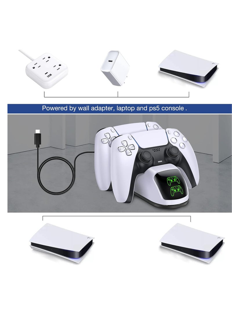 DOBE - Dobe Dual USB Type C Fast Charging Dock PS5 Controller Charger Station with LED Indicator - (White) - TP5-0515B - Image 1