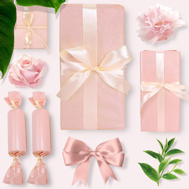 Whaline Champagne Pink Tissue Paper Bulk, 100 Sheets Metallic Gift Wrapping Paper for Weddings, Birthday Party, Showers, Arts Crafts, DIY, Christmas, Valentine's Day - Image 4