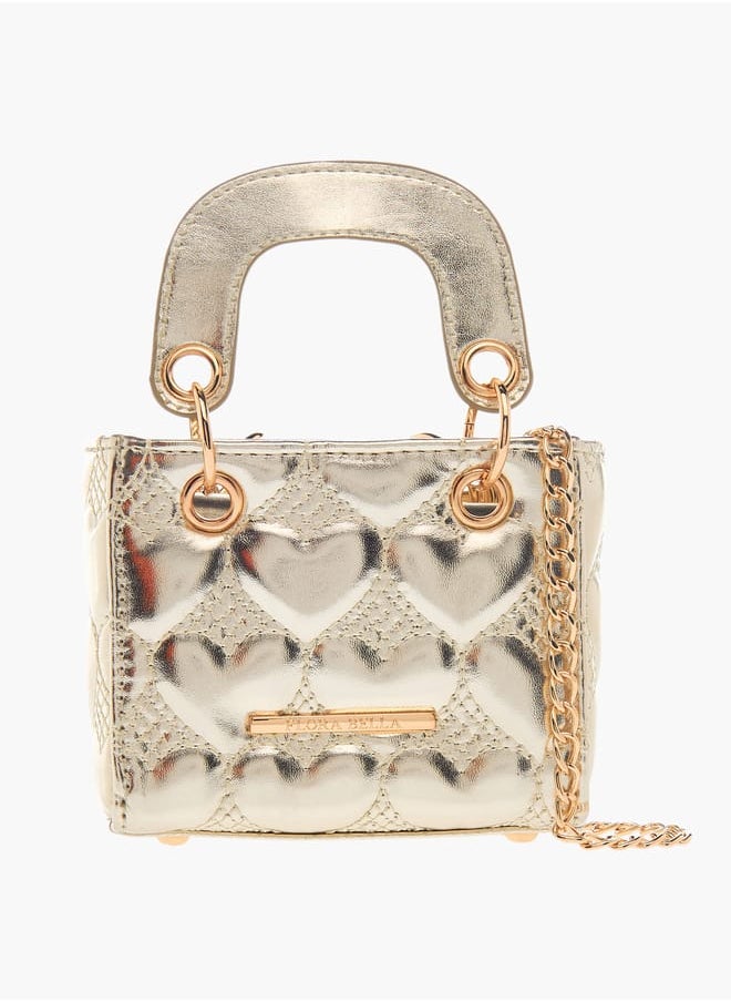 Flora Bella By Shoexpress - Girls Quilted Crossbody Bag with Chain Strap and Top Handles Ramadan Collection - Image 1