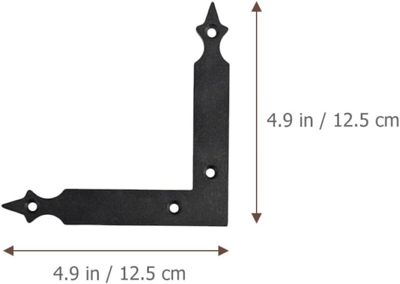 4pcs Iron Flat Corner Braces Right Angle Brackets with Screws for Furniture Reinforcement - Image 4