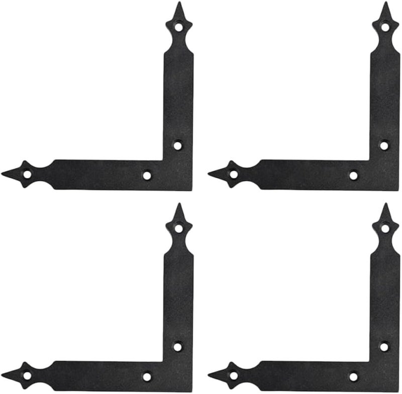 4pcs Iron Flat Corner Braces Right Angle Brackets with Screws for Furniture Reinforcement - Image 1