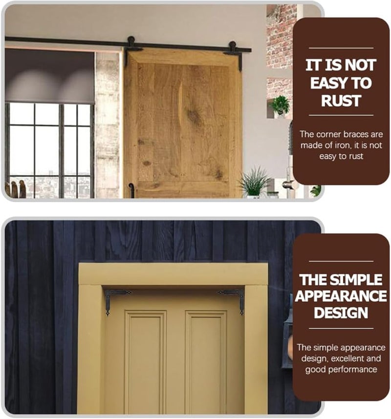 4pcs Iron Flat Corner Braces Right Angle Brackets with Screws for Furniture Reinforcement - Image 3