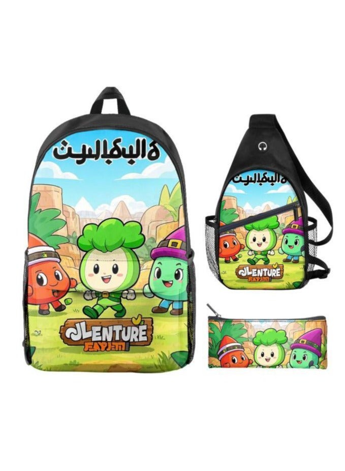 Universal cartoon new three-piece schoolbag - 406  - Image 1