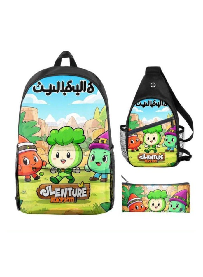 Universal cartoon new three-piece schoolbag - 406  - Image 2
