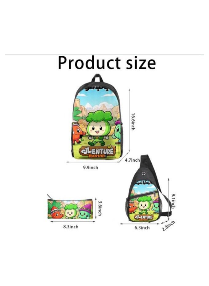 Universal cartoon new three-piece schoolbag - 406  - Image 3