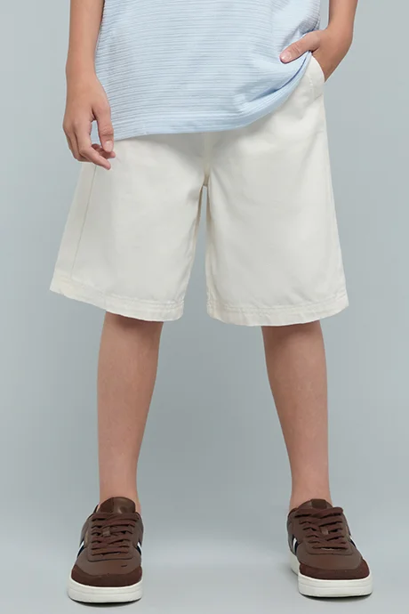 R&B Solid Shorts with Elastic Waist