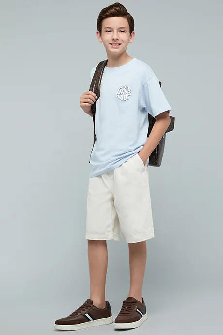 R&B Solid Shorts with Elastic Waist