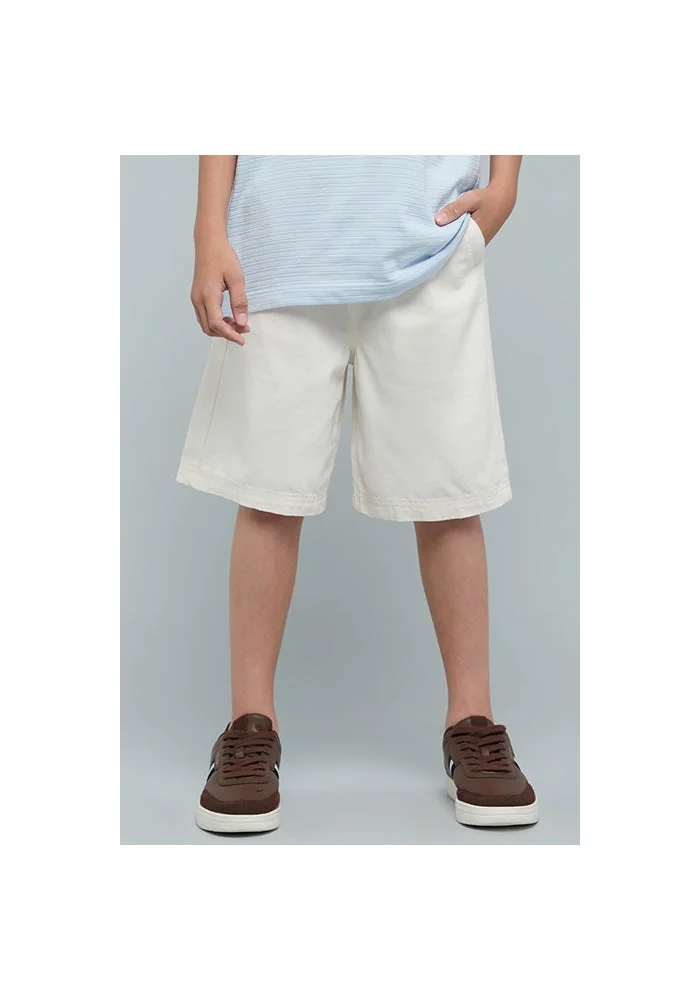 أر أند بي Solid Shorts with Elastic Waist