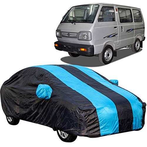 The Autostory 190 Taffeta Water Resistant Car Body Cover Compatible with Maruti Van/Omni with Mirror Pockets (Teak/Navy Blue) - Image 1