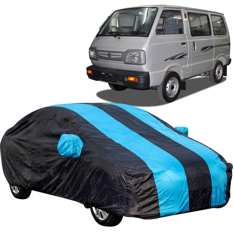 The Autostory 190 Taffeta Water Resistant Car Body Cover Compatible with Maruti Van/Omni with Mirror Pockets (Teak/Navy Blue) - Image 5