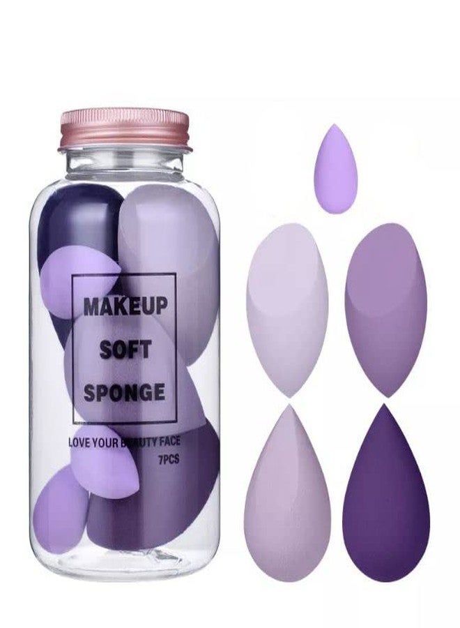 Aternal مجموعة إسفنجات مكياج أترنال بيوتي بلندر مع علبة بيض، إسفنجة ناعمة لكريم الأساس السائل والكريمات والبودرة، خالية من اللاتكس، مناسبة للمكياج الرطب والجاف (4 قطع كبيرة + 3 قطع صغيرة - 7 قطع) (متعددة الألوان) مع علبة - Image 1