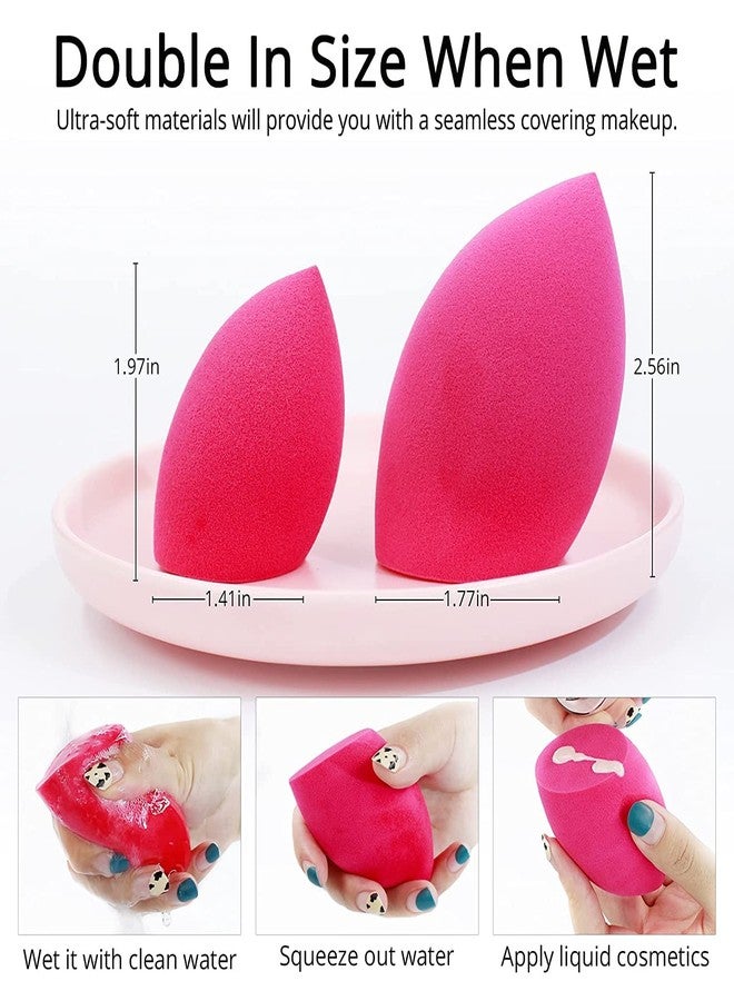 Aternal مجموعة إسفنجات مكياج أترنال بيوتي بلندر مع علبة بيض، إسفنجة ناعمة لكريم الأساس السائل والكريمات والبودرة، خالية من اللاتكس، مناسبة للمكياج الرطب والجاف (4 قطع كبيرة + 3 قطع صغيرة - 7 قطع) (متعددة الألوان) مع علبة - Image 2