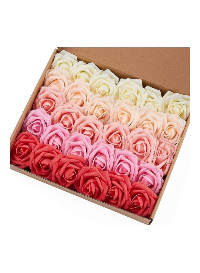 Loquat 30-Piece Artificial Rose Flower Multicolour 