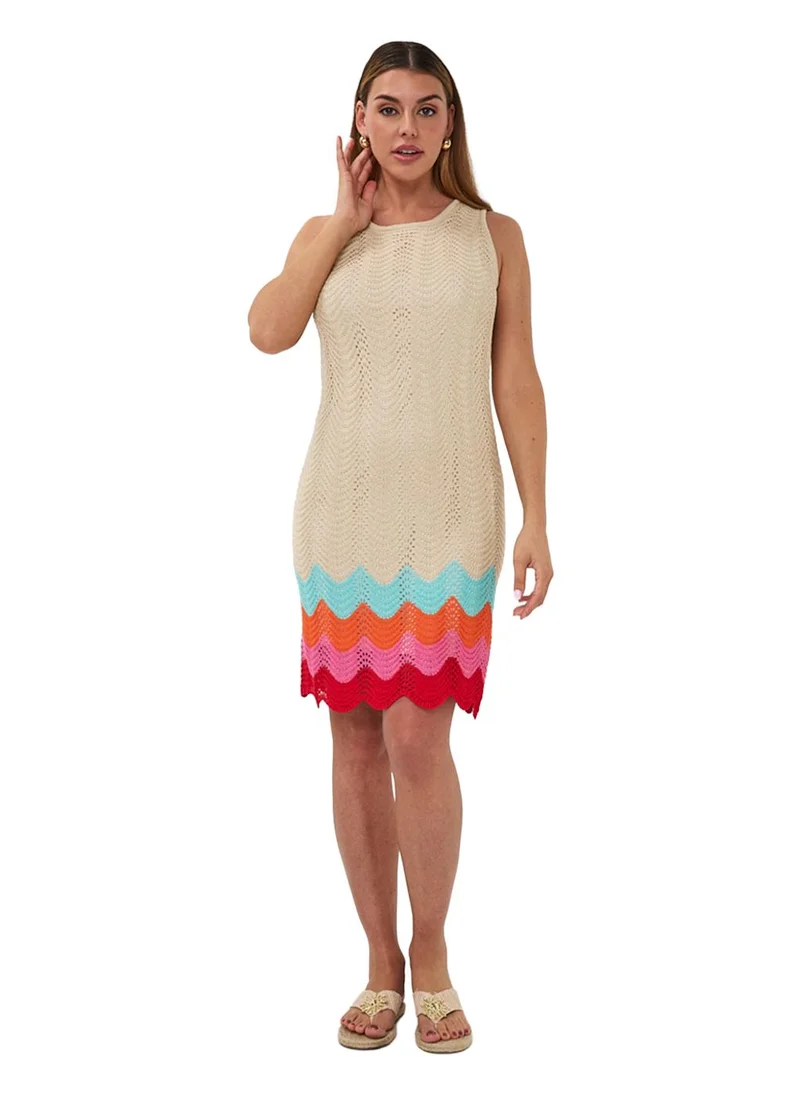 EsQualo Esqualo Dress Zig Zag Multi Color