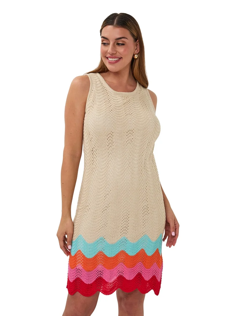 Esqualo  Esqualo Dress Zig Zag Multi Color for Women | Best Price UAE