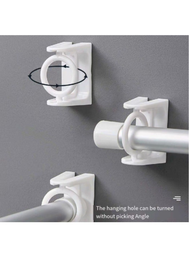 2-Pack Rotating Hanging Ring Bathroom Kitchen Bedroom Punch-Free Rod Bracket Ring Wall-Mounted Hook  - Image 3