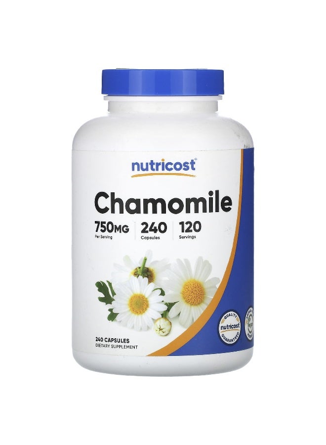 Nutricost, Chamomile, 750 mg , 240 Capsules (375 mg per Capsule) (Packaging may vary) - Image 1
