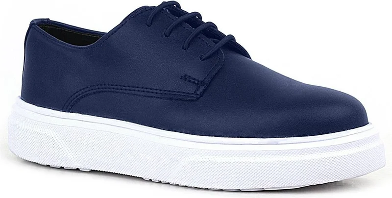 Rakerplus Derby Navy Blue Matte White Sole Children's Classic Shoes