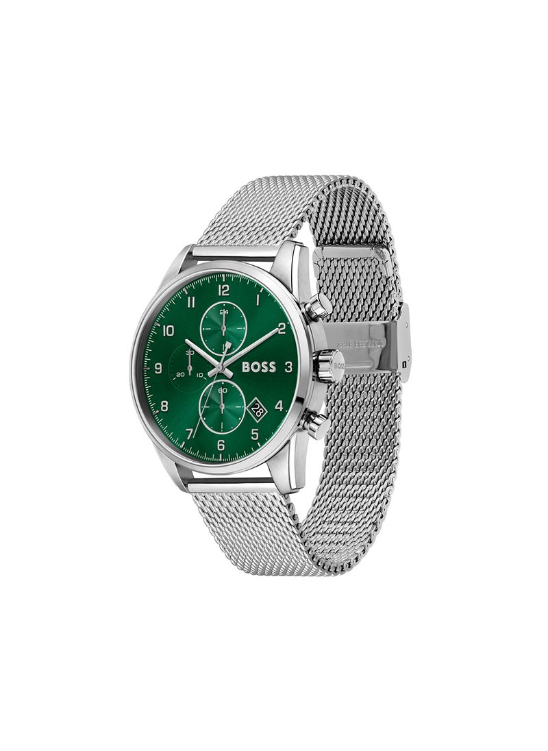 HUGO BOSS Men's Chronograph Round Shape Stainless Steel Wrist Watch 1513938 - 44 Mm  - Image 2
