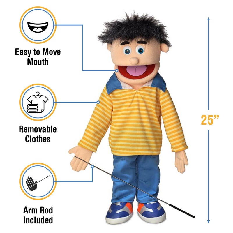 Silly Puppets 25" Bobby, Peach Boy, Full Body, Ventriloquist Style Puppet - Image 3