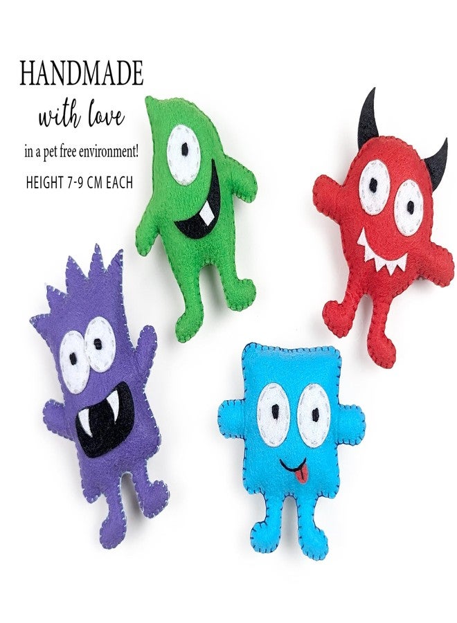 AGD Handmade Cute Monster Brooch Pins - Multicolor Gifts for boys, Halloween costume, Kids Badges Birthday Return Gifts, Fashion Accessories (Set of 4) - Image 4