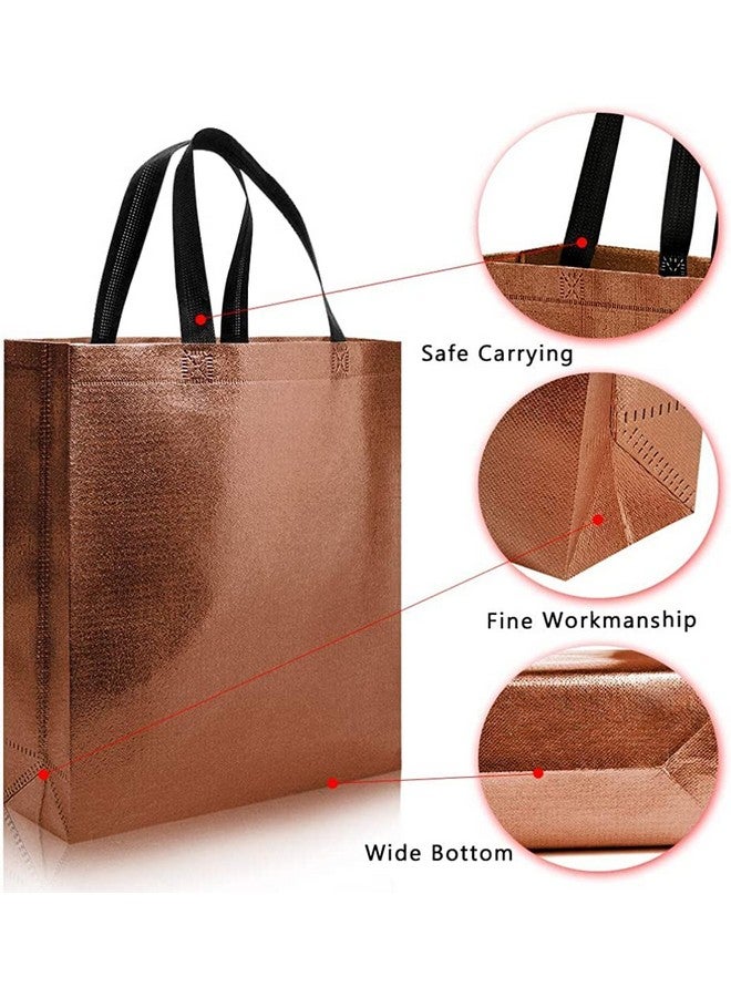 DRAPME Medium Size Pack of 50 Pcs Glossy Metallic Laminated Non-Woven Reusable Eco-Friendly Party Return Gift Bags (Copper) (Medium 12x13x4 Inch) - Image 4