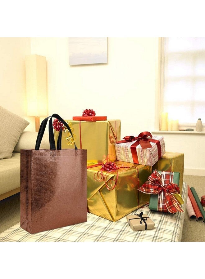 DRAPME Medium Size Pack of 50 Pcs Glossy Metallic Laminated Non-Woven Reusable Eco-Friendly Party Return Gift Bags (Copper) (Medium 12x13x4 Inch) - Image 5