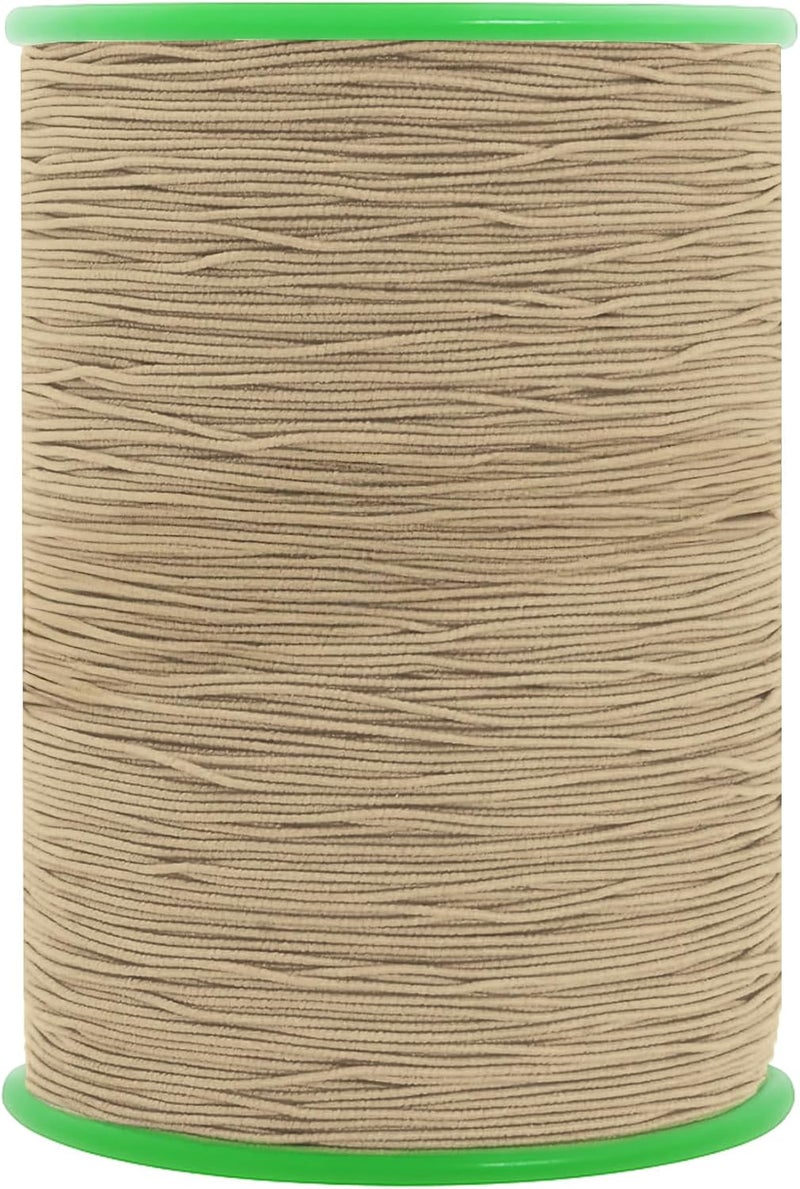 Mandala Crafts Khaki Shirring Elastic Thread for Sewing, Knitting, Smocking, and DIY Crafts - 546 Yards 0.6mm Fine Thin Stretch Thread for Sewing Machines - Image 1