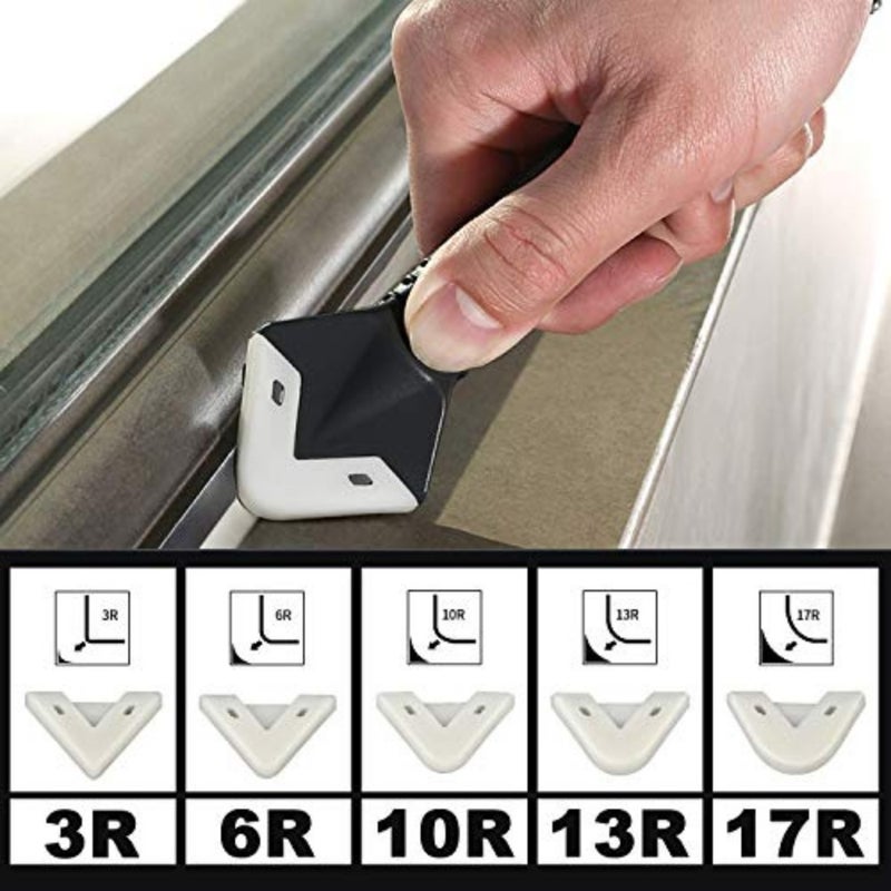 Silicone Caulking Tool Kit, 3 in 1 Caulk Remover Grout Removal Tool, with 4pc Glass Glue Angle Scraper - Image 3