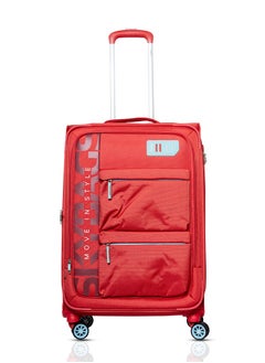 Skybags Vanguard Checked- 24 Inch Luggage with Anti Theft Zipper | TSA Lock| Smooth Dual Wheels| Wet Pouch for toiletries| Medium| Coral  - Image 1