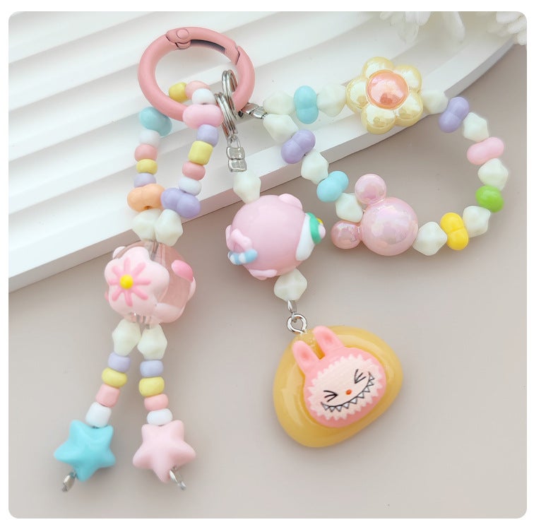 Creative Pop Hand-Painted Figurine Phone Chain Keyring Bag Charm pull cloth