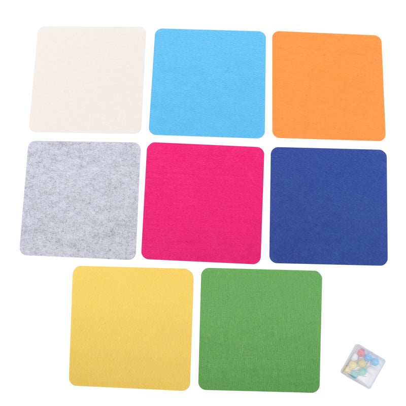 16 pcs Memo Board Colorful Felt Mural Sticker Multifunctional Wall Decals Smart Collect Board with 10pcs Round Push Wall Decor Supplies for Photos Memos Display - Image 2