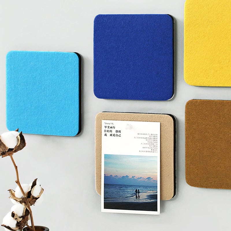 16 pcs Memo Board Colorful Felt Mural Sticker Multifunctional Wall Decals Smart Collect Board with 10pcs Round Push Wall Decor Supplies for Photos Memos Display - Image 3