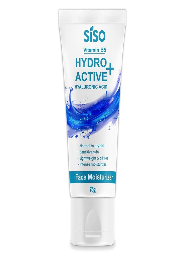 Siso Hydro Active+ Face Moisturizing Cream 75g | Vitamin B5, Hyaluronic Acid, Shea Butter & Glycerin | Deep Hydration & Non-Greasy Formula | Dry to Normal skin | For All Skin Types - Image 1