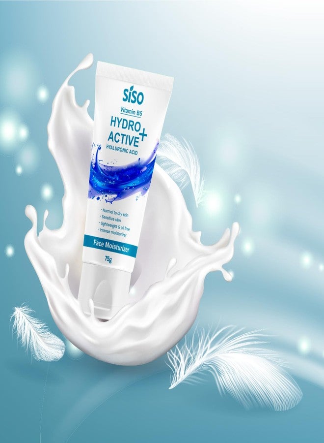 Siso Hydro Active+ Face Moisturizing Cream 75g | Vitamin B5, Hyaluronic Acid, Shea Butter & Glycerin | Deep Hydration & Non-Greasy Formula | Dry to Normal skin | For All Skin Types - Image 4