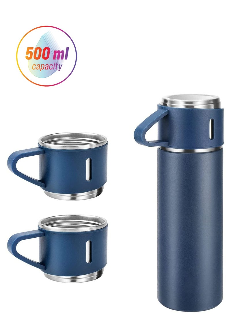 Top Grade Stainless Steel Thermos Flask w/ Gift 500ml Modern Tumbler Box Bottle Coffee Cup with Handle Vacuum Insulated, BPA Free Leak-proof Mug, Hot & Cold Up to 12 Hours for Work, Outdoor, Biking, B  - Image 1
