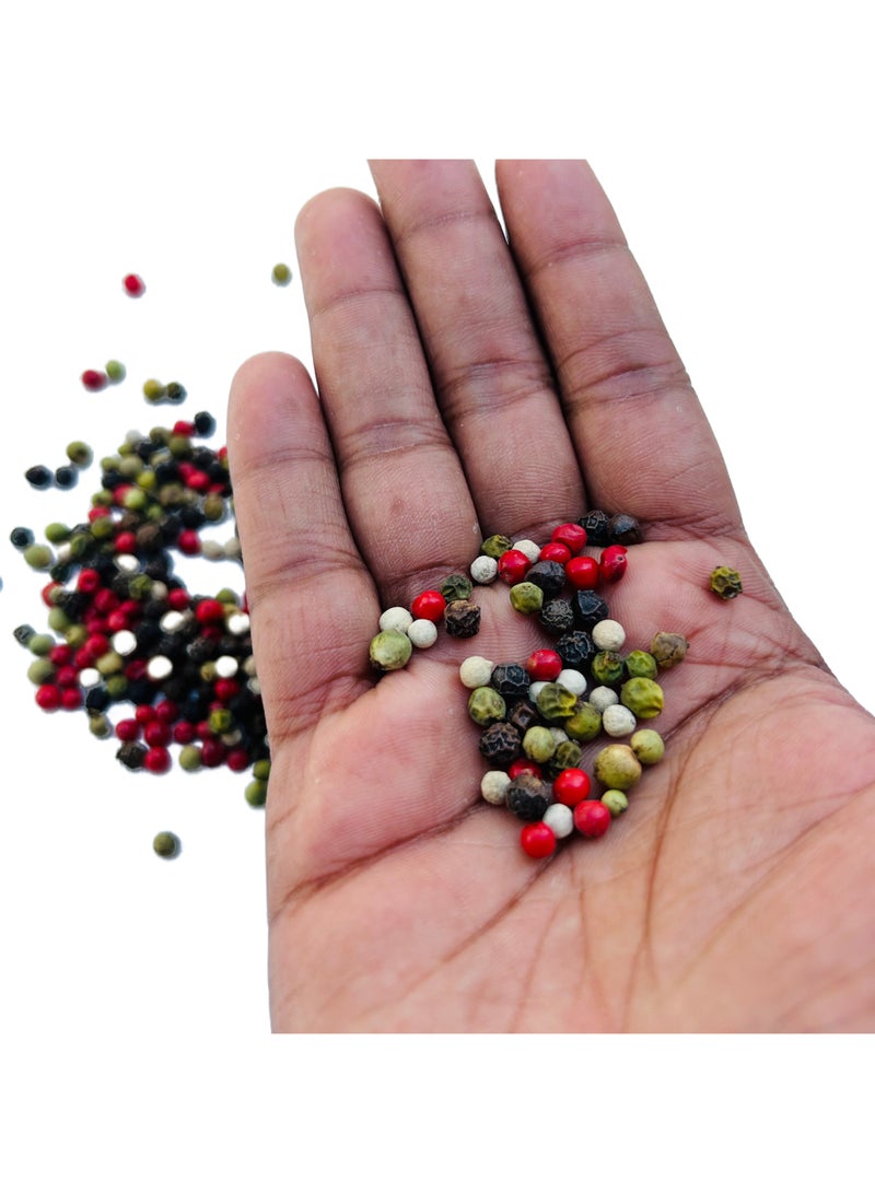 OGOC Mixed Color Peppercorn Five Peppercorn Blend Black White Green Pink Sichuan Pepper Medley Whole Spice Aromatic Mix Pantry Staple for Cooking Seasoning Grilling Sauces - Image 4