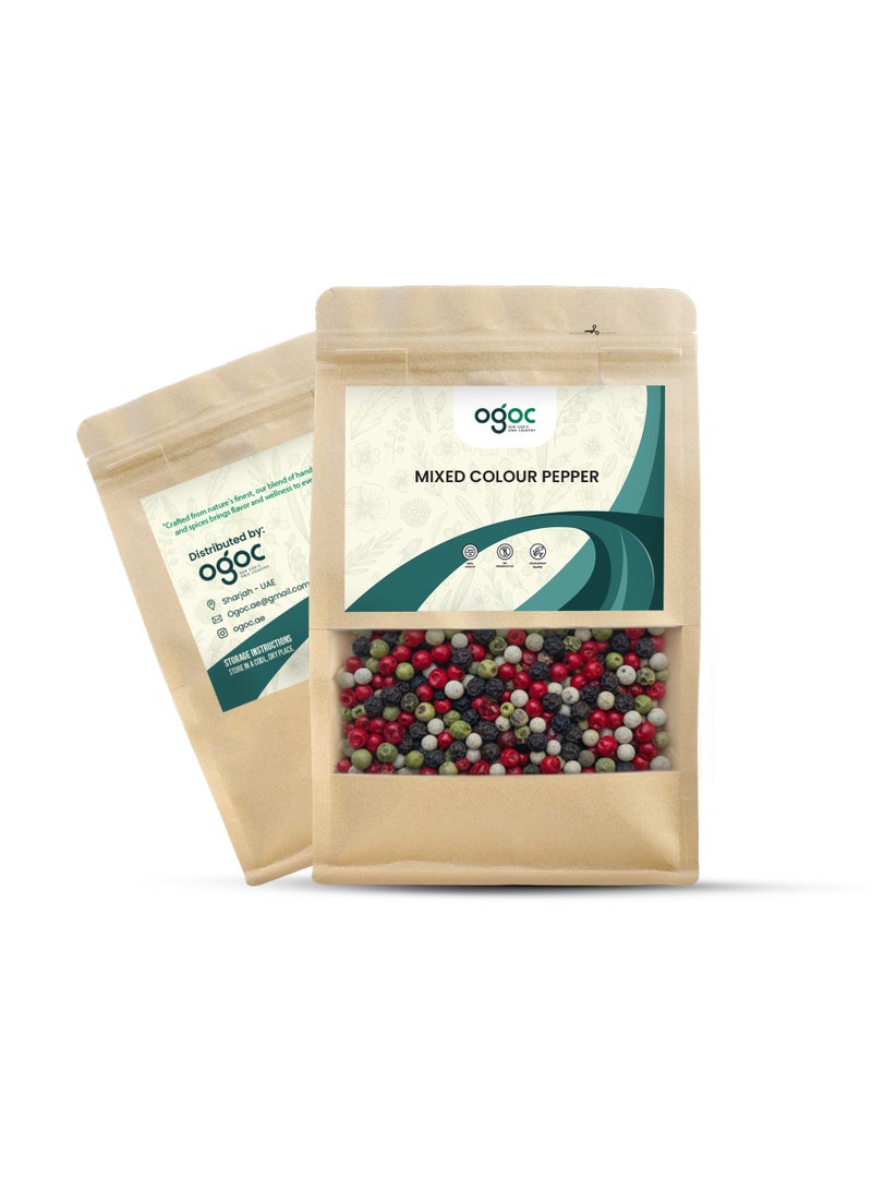 OGOC Mixed Color Peppercorn Five Peppercorn Blend Black White Green Pink Sichuan Pepper Medley Whole Spice Aromatic Mix Pantry Staple for Cooking Seasoning Grilling Sauces - Image 5