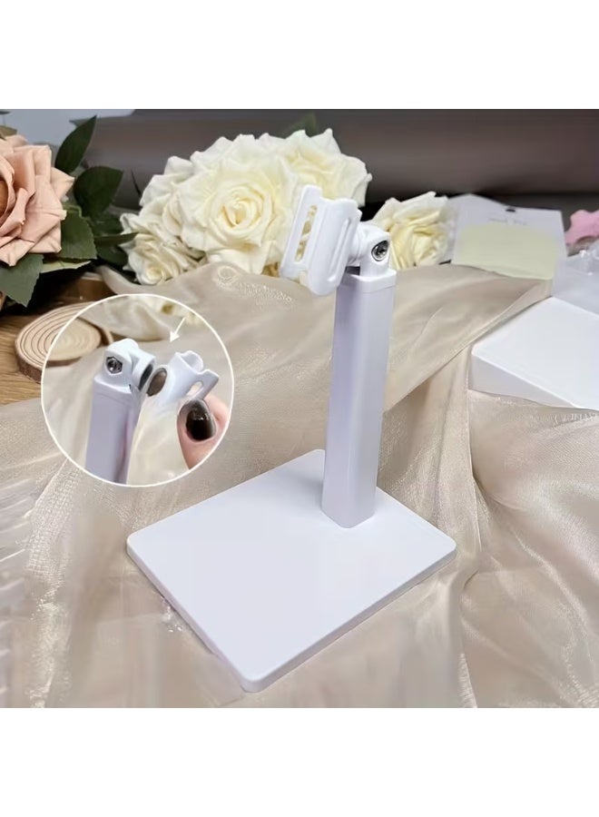 LANGMANNI 1pc Pink/White Handheld Nail Art Lamp Holder - Multifunctional Manicure & Pedicure Stand for Home and Salon Use - Image 5