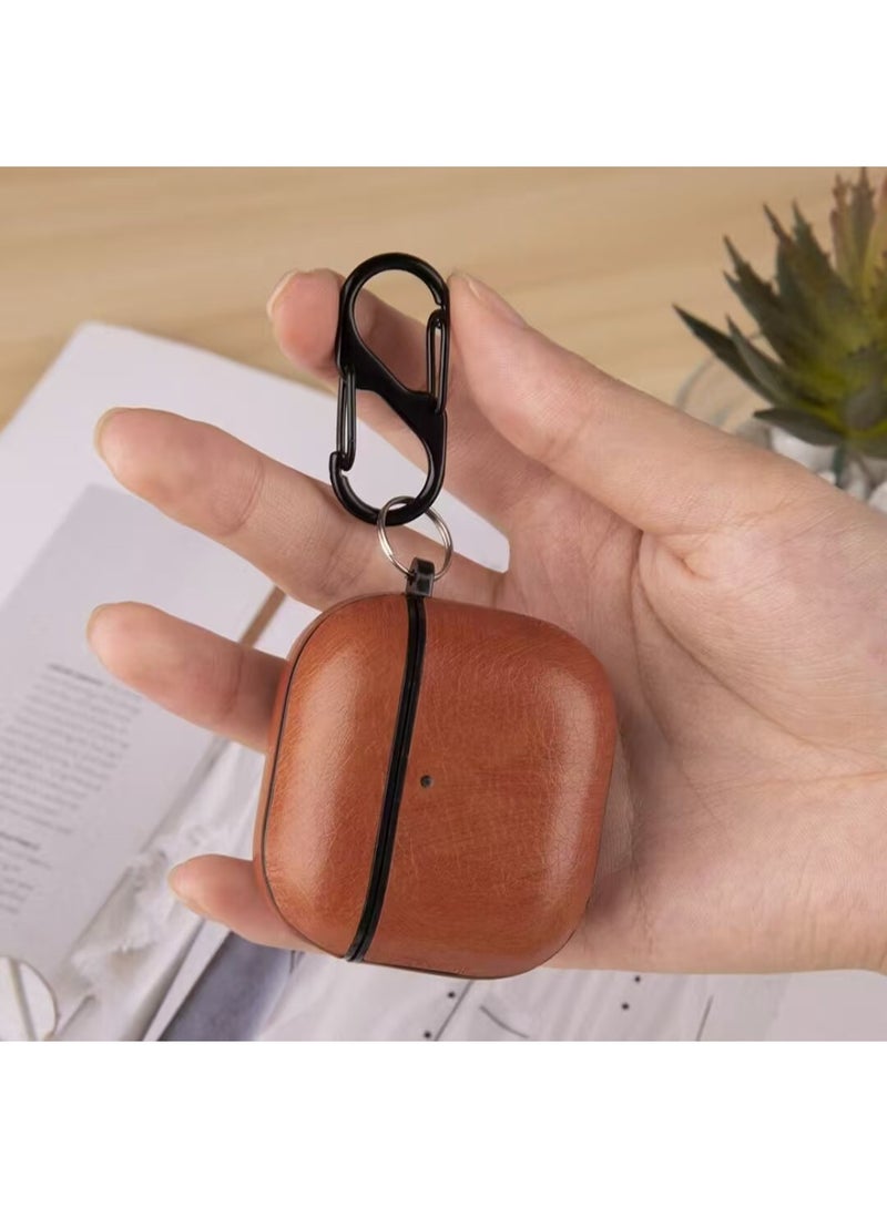 3PCS Mixed Color Faux Leather Protective Case Compatible with AirPods 4 Shockproof Cover with Carabiner Hook - Image 4