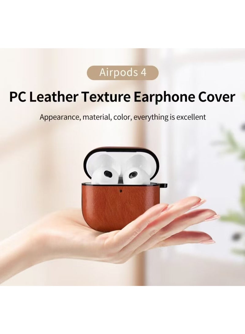 3PCS Mixed Color Faux Leather Protective Case Compatible with AirPods 4 Shockproof Cover with Carabiner Hook - Image 5