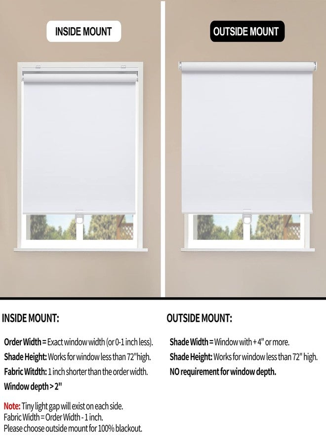 Sunoff Blackout Roller Shades Blinds Cordless for Windows Pull Down Room Darkening Door Blinds with Thermal Insulated Easy to Install for Living Room,Bedroom,Home,Office Bathroom White 35" W x 72" H - Image 3