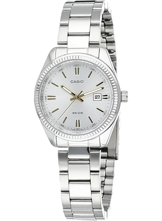 كاسيو Women's Analog Display Watch With Silver Stainless Steel Strap - LTP-1302D-7A2