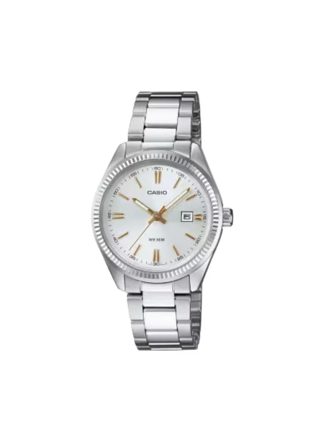 كاسيو Women's Analog Display Watch With Silver Stainless Steel Strap - LTP-1302D-7A2